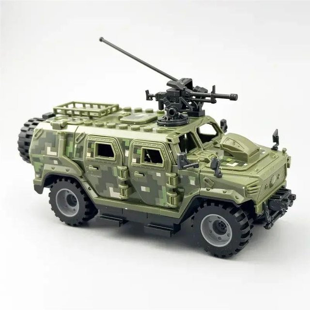 Militärisches gepanzertes Fahrzeug, 2-in-1 Tarnung, Bausteine, 140 Stück, ab 6 Jahren, grün - Bild 1