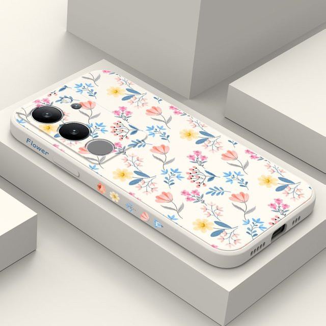 Florale Silikon-Handyhülle für VIVO V50 V40 V30 V29 V27 V23 V21 V20 Y20 Y12 Y21 Y22 Pro in Grün Multicolour - Bild 1