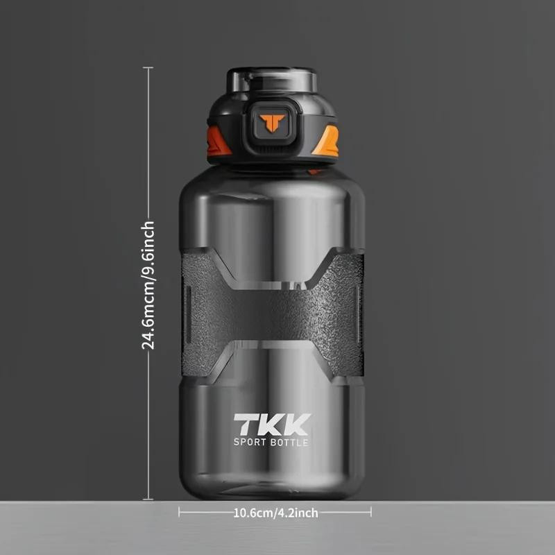 Tkk Sportwasserflasche aus Tritan BPA-frei, oval geformt mit Klappdeckel und Strohhalm, 1500 ml - Bild 2