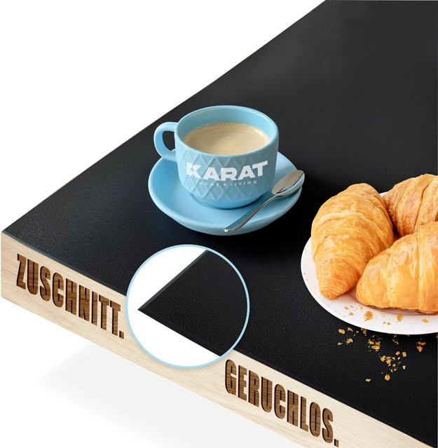 Karat Tischfolie Empire Schwarz mit abgeschrägter Kante, B/B: 110 x 190 cm - Bild 1