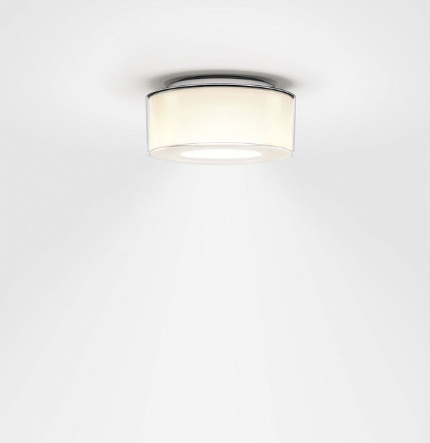 Serien Lighting Curling Ceiling M LED-Deckenleuchte mit transparentem Acrylglasschirm und zylindrischem Reflektor in Chrom, Warmweiß 2700K - Bild 1