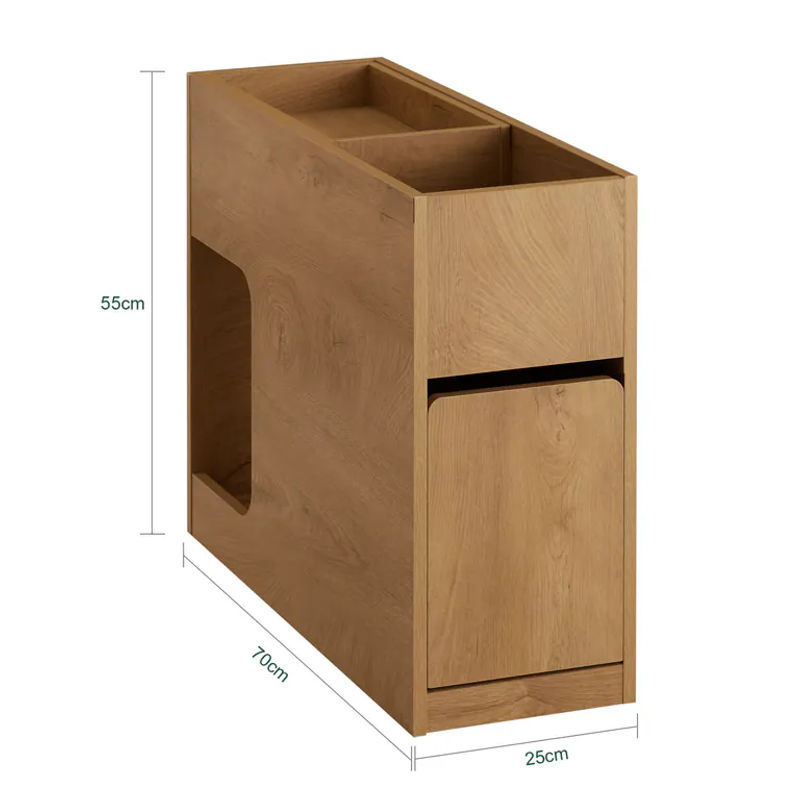 SoBuy Beistelltisch in Eiche Natur mit 1 Schublade im Vintage-Design, B/T/H: 70 x 70 x 55 cm - Bild 3