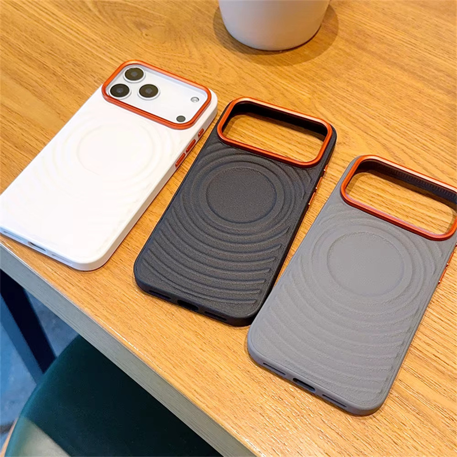Xeber Magnetische Stoßfeste Schutzhülle mit Wellenmuster für iPhone 17 Air, 16, 15 Pro Max Plus und 16E, Farbe: Schwarz, MagSafe kompatibel - Bild 4