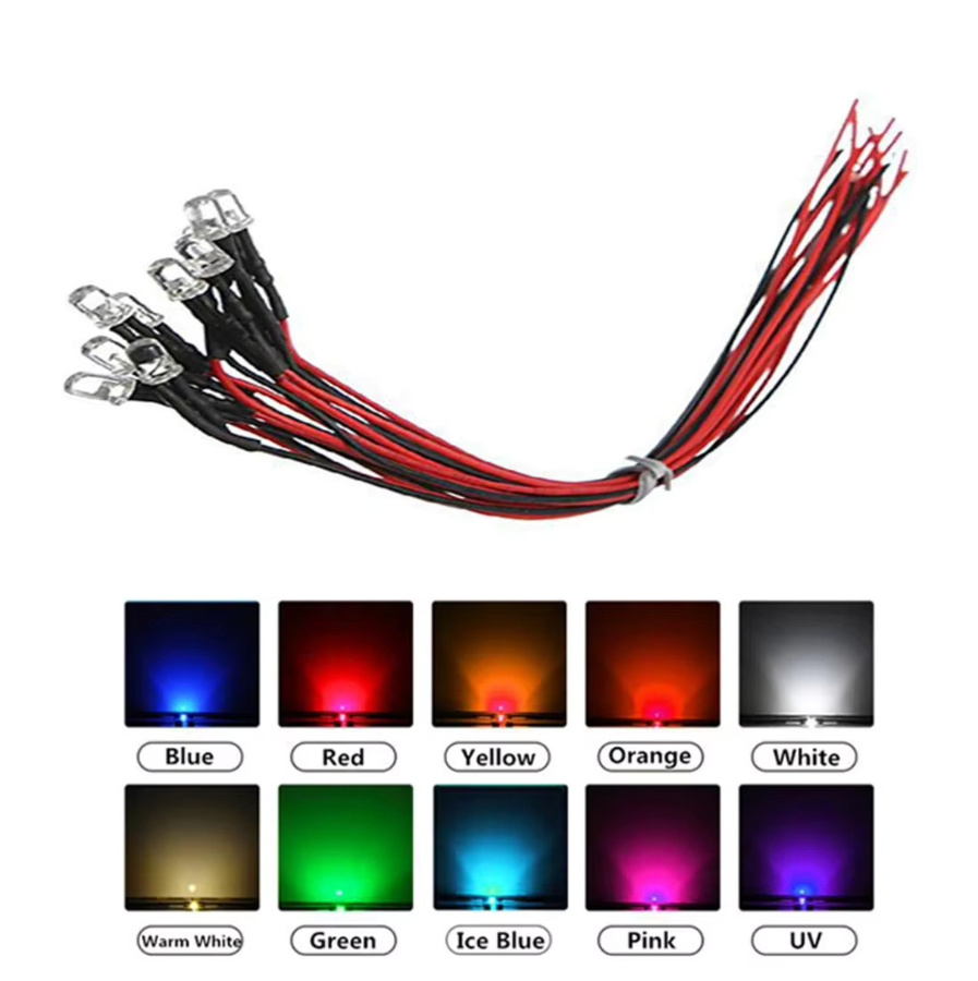 SUNSPURT RGB-UV-Leuchtdiode Set mit Kunststoffhalter, vorverdrahtet, wasserklar, Farben: Rot, Grün, Blau, Weiß - Bild 2