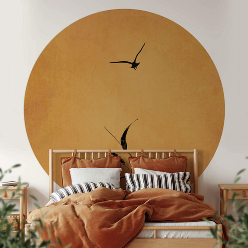 K&L Wall Art Vliestapete Kubistika Gold Himmel Vintage, abstrakte Wandgestaltung in Mehrfarbig und Gold, matt, Breite: 284 cm, Höhe: 284 cm - Bild 2