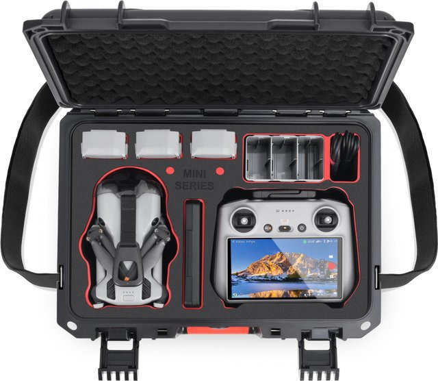 STARTRC Wasserdichtes Hartschalenetui für DJI Mini 5 Pro Fly More Combo inklusive RC2/RC-N3, 7 Akkus, Ladestation, 65W Ladegerät und Zubehör in Schwarz - Bild 1