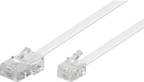 Goobay RJ45-RJ11 Ethernet LAN Anschlusskabel, Farbe: Weiß, Länge: 3 m - Bild 1