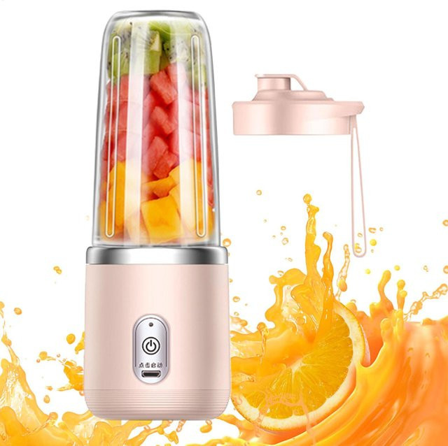 Tragbarer elektrischer Mixer in Blau, 40 W, USB wiederaufladbarer kabelloser Entsafter für Smoothies, Milchshakes und Säfte - Bild 1