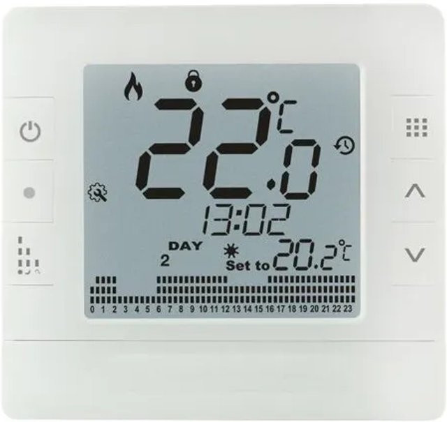 Euroster Raumthermostat 6060 mit Wochenprogramm und Sparfunktion in Weiß mit Display - Bild 1
