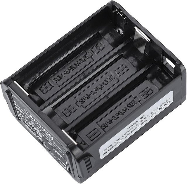 Kenwood Akkufach für Funkgeräte TH-28TH-48TH-78HT mit Kapazität für 6 AA Batterien, Schwarz - Bild 1
