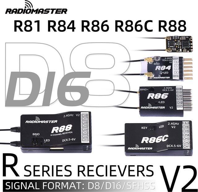 RadioMaster 2,4G Nano-Empfänger Schwarz Kompatibel mit FrSky für RC-Drohnen - Bild 1