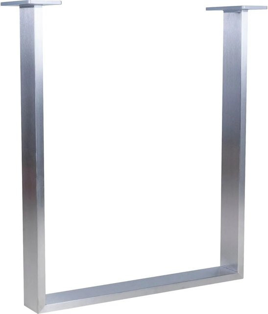 Simausrom Tischgestell Regular aus gebürstetem Edelstahl in Silber - Bild 1