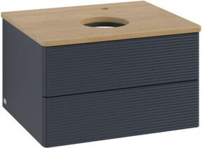 V&B Waschtischunterschrank Antao mit Frontstruktur in Eiche Honig lackiert, B/T/H: 60 x 50 x 50 cm - Bild 1