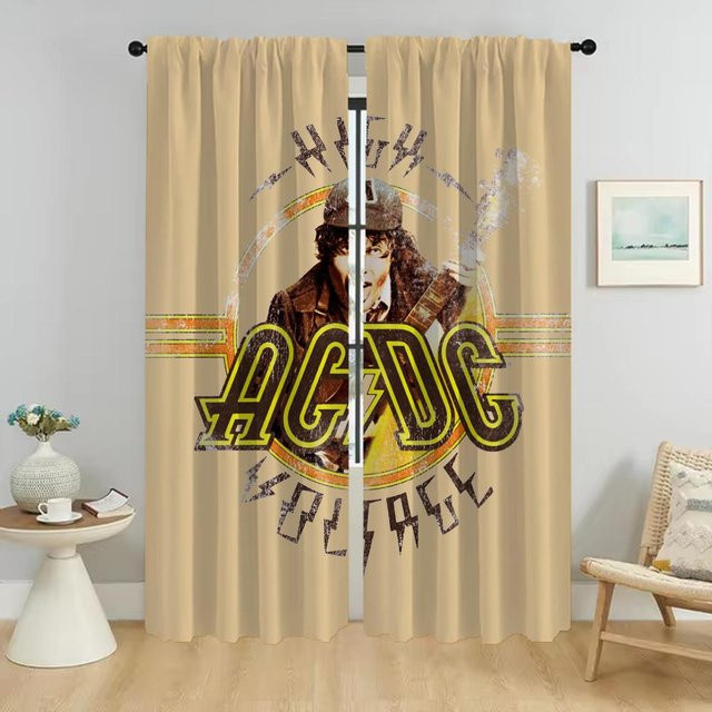 Rock-ACDC Elegante Zimmervorhänge aus Tüll, 2 Stück, Beige, Breite: 50 cm, Höhe: 70 cm - Bild 1