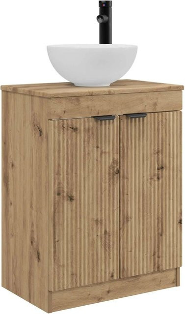 vidaXL Badezimmerschrank mit Waschbecken in Artisan-Eiche, Braun, B/T/H: 54 x 35 x 83 cm - Bild 1