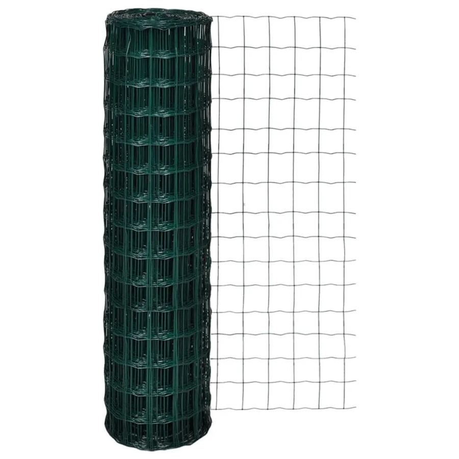 vidaXL Gartenzaun Maschendraht Schweißgitter aus Stahl mit PVC-Beschichtung, Farbe: Grün oder Schwarz, B: 10 m, H: 1,5 m - Bild 2