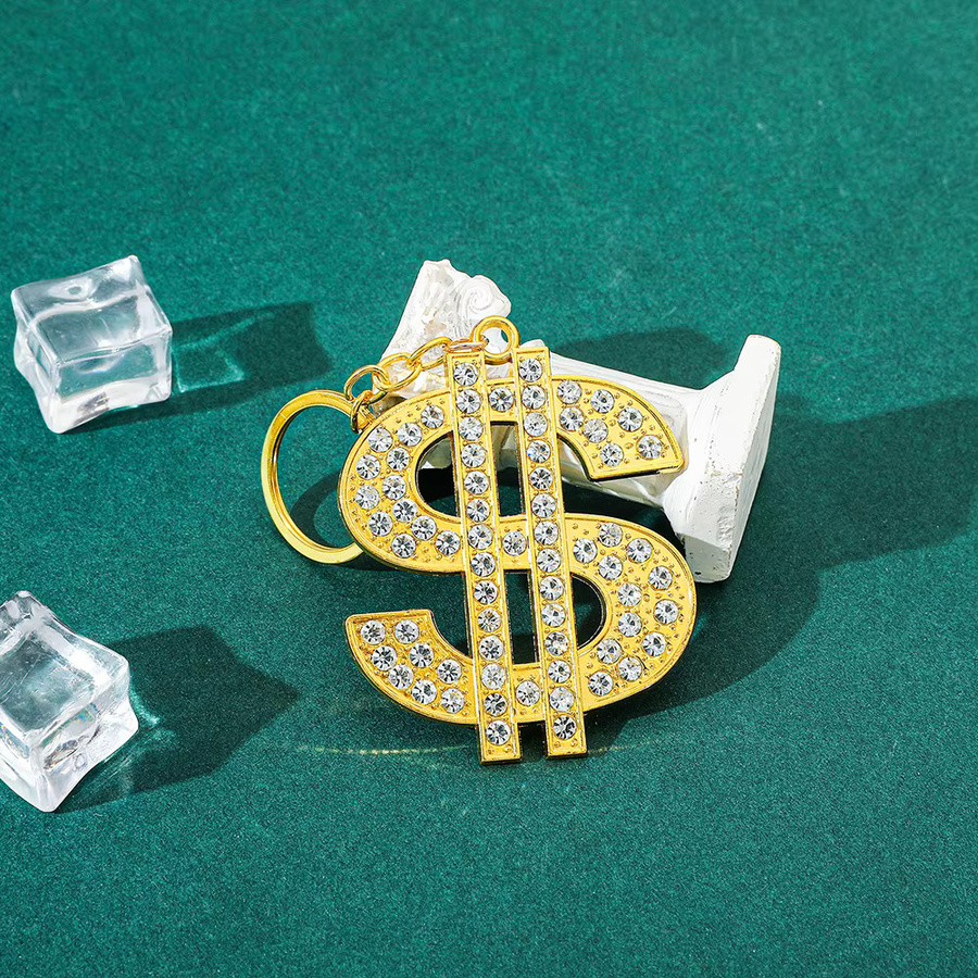 Bandai Anhänger US-Dollar-Geldzeichen, Messing, Gold, Zirkonia, Herren - Bild 3