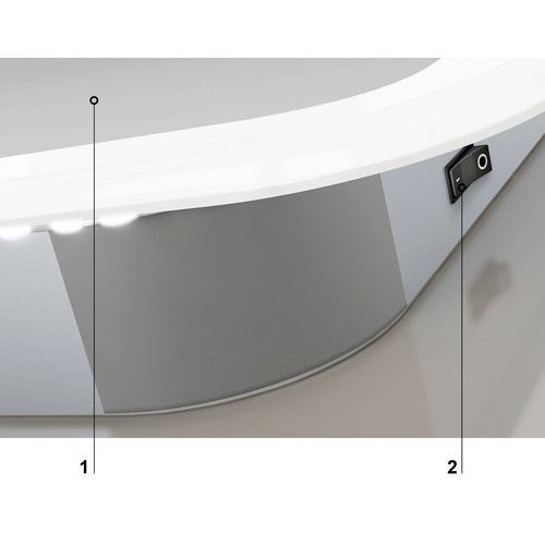 TALOS LED-Badspiegel in Aluminium Silver, B/H: 180 x 70 cm - Bild 3