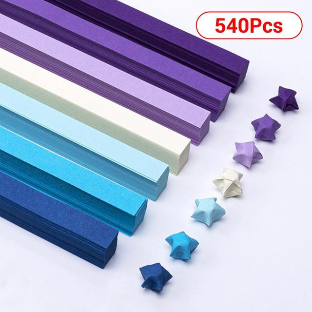 Yiran Furniture Origami-Papierstreifen für Glücksstern-DIY in 27 Farben, bunt und doppelseitig - Bild 1
