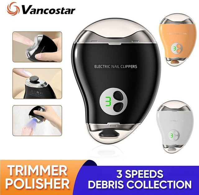 Vancostar Elektrischer Nagelknipser, 2-in-1 LED-Licht, LCD-Digitalanzeige - Bild 1
