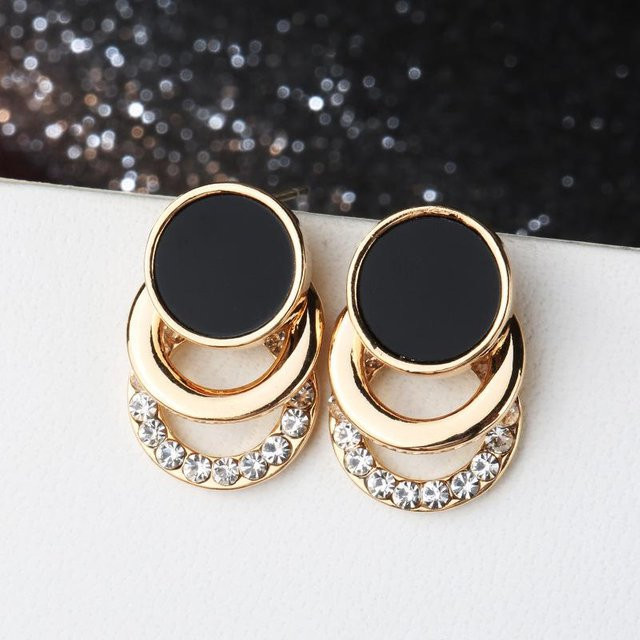 YIRAN Jewelry Ohrstecker, Kristall, Imitationsperlen, Goldfarben, Damen - Bild 1