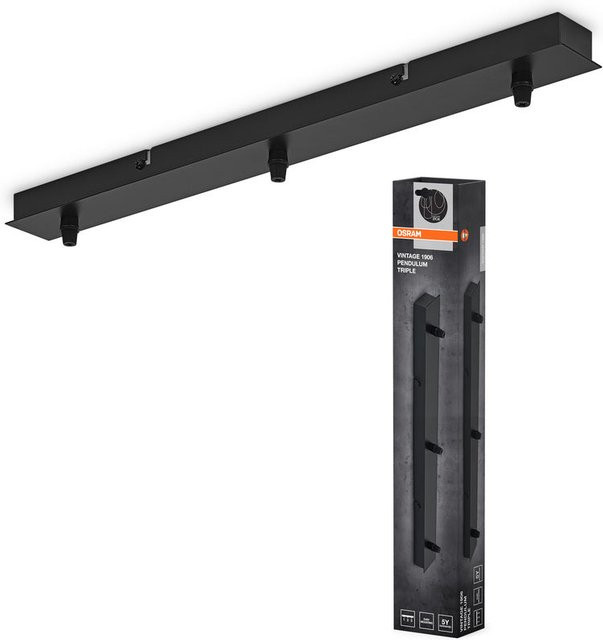 OSRAM Vintage 1906 Pendelleuchte mit 3 Baldachinen in Schwarz - Bild 1