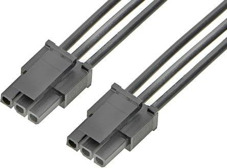 Molex Buchsengehäuse-Kabel mit 3 Polen in Schwarz und Gold 2147502033 - Bild 1