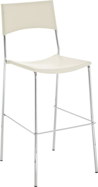 TPFLiving Barhocker Gent in Beige mit Metallgestell in Chromoptik und Kunststoffschale - Bild 1