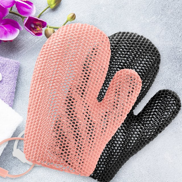 2-teilige TPU-Peeling-Badehandschuhe, Unisex - Bild 1
