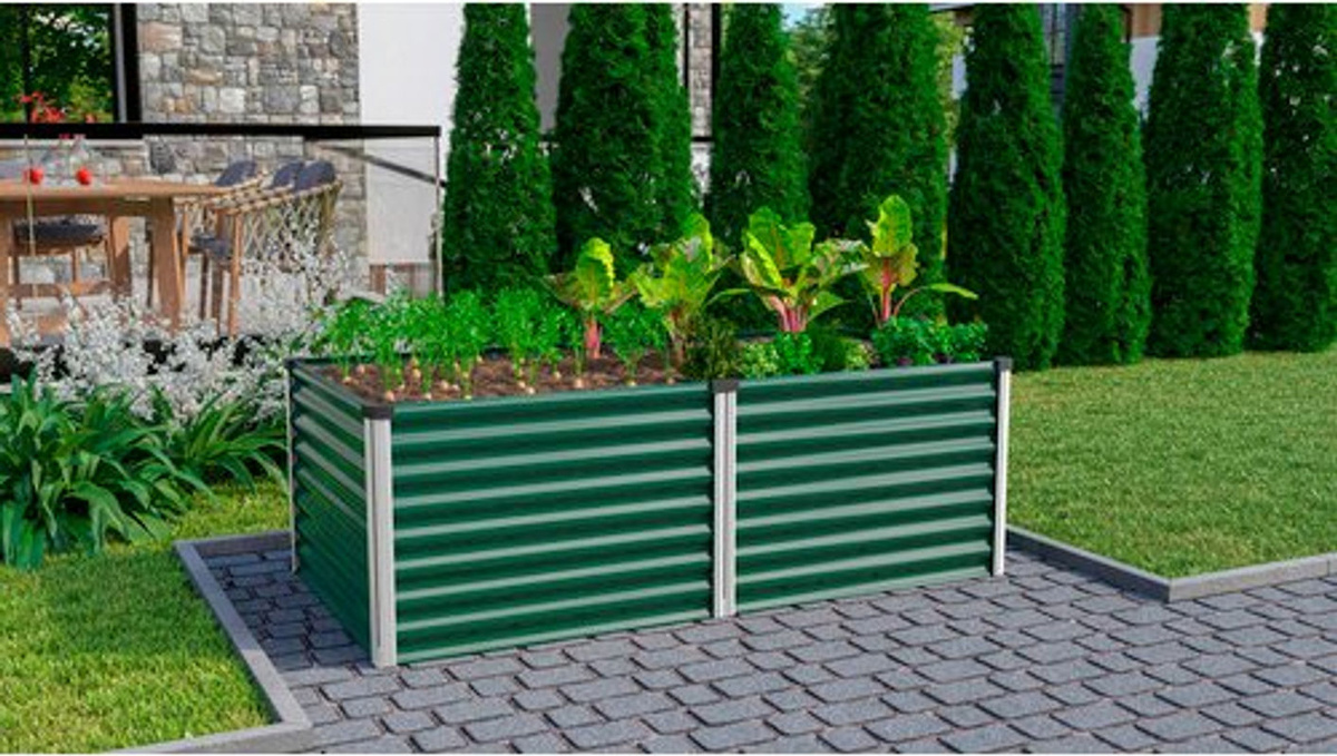 VITAVIA Hochbeet Meta 630 in Seegras/Alu, B/H/L: 96,17 x 63,2 x 187,68 cm - Bild 4