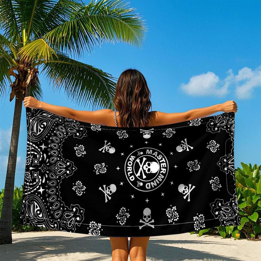 Bandana Schädel Strandtuch von JMG Household Supplies, Schwarz, B/T/H: 60 x 120 cm - Bild 5