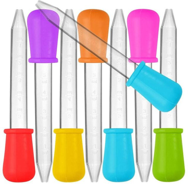 5 Stück Silikon-Pipetten von Binchi Outdoor Product in Mehrfarbig, 5 ml Füllmenge für Medizin, Flüssigkeiten und Laboranwendungen - Bild 1