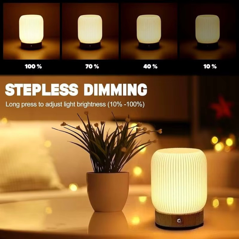 ZTree Nachtlicht Touch-Lampe: Tragbare und dimmbare Tischleuchte mit 3 Farbtemperaturen für Schlafzimmer und Wohnzimmer - Bild 2