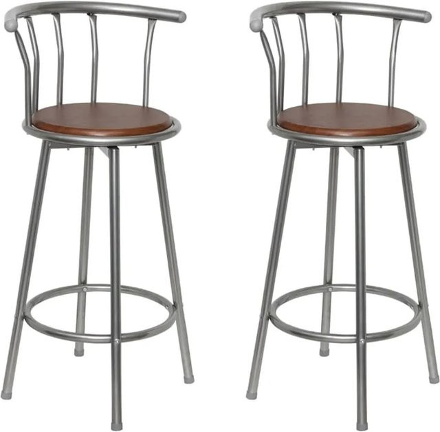vidaXL Barhocker 2er Set Braun aus Kunstleder und Stahl im Industrial Design - Bild 1