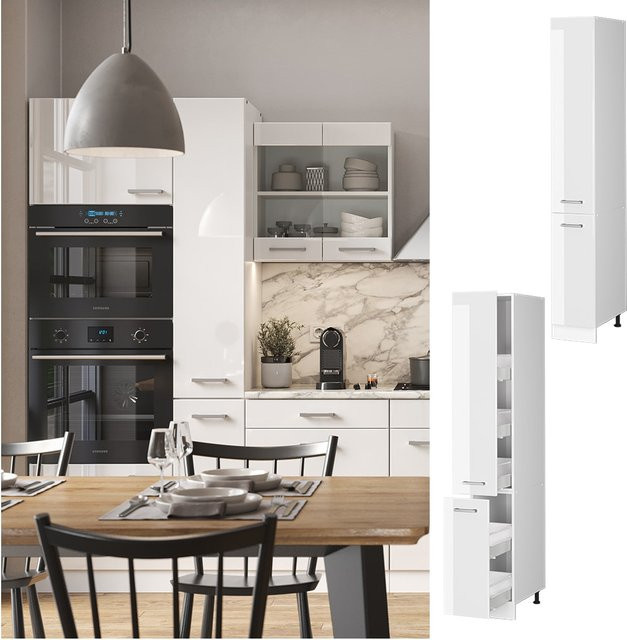 Vicco Apothekerschrank R-Line Küchenschrank Weiß Hochglanz Breite: 30 cm - Bild 1