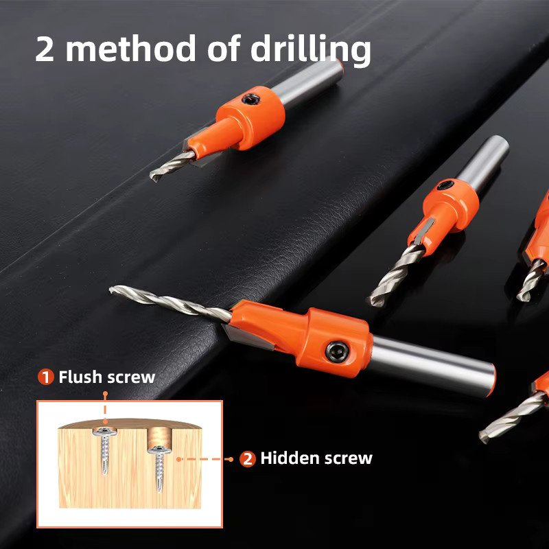 Onmaiwei HSS Schrauben-Extraktor Set mit 8mm Schaft in Orange für die Holzbearbeitung - Bild 2