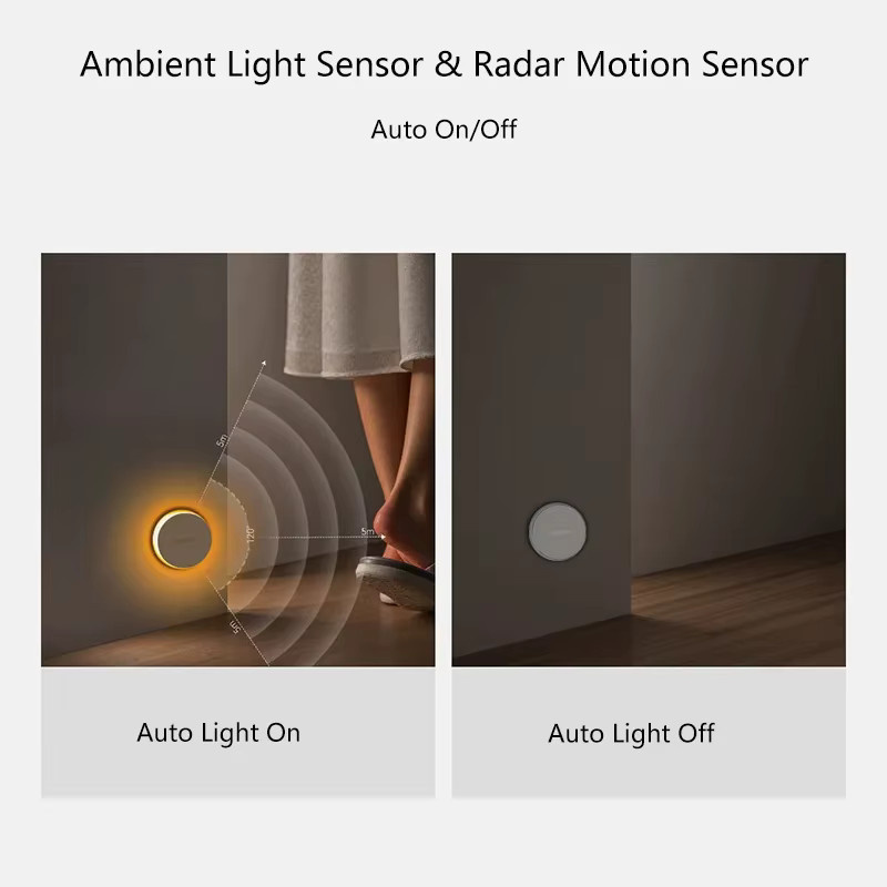 Yeelight RGB-Nachtlicht mit Bewegungssensor, magnetische LED-Nachttischlampe, wiederaufladbar via Typ-C, weiß, Multicolour - Bild 3