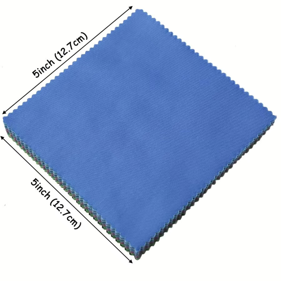 50 einfarbige Stoffquadrate in verschiedenen Farben zum Basteln und Nähen, Größe: 12,7 x 12,7 cm - Bild 1