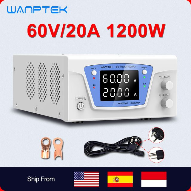 Wanptek Laboratorium DC Stabilized Power Supply, digital geregelte Laborstromversorgung in Weiß, variabel einstellbar bis 100V und 60A - Bild 1