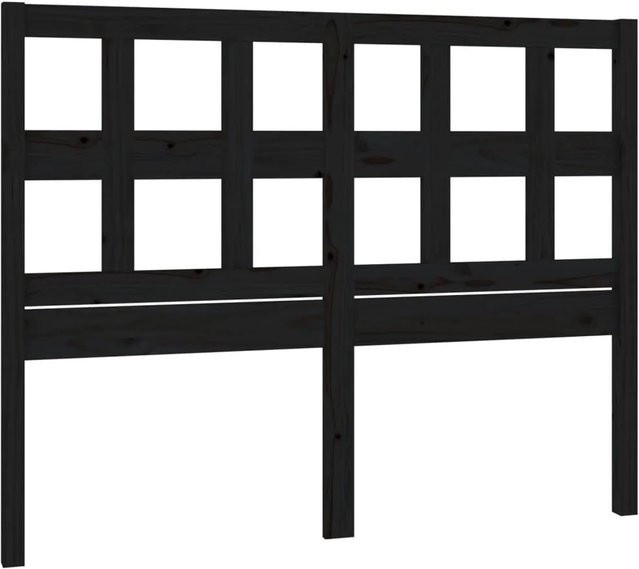 vidaXL Kopfteil aus Massivholz Kiefer in Schwarz, B/H: 185,5 x 100 cm - Bild 1