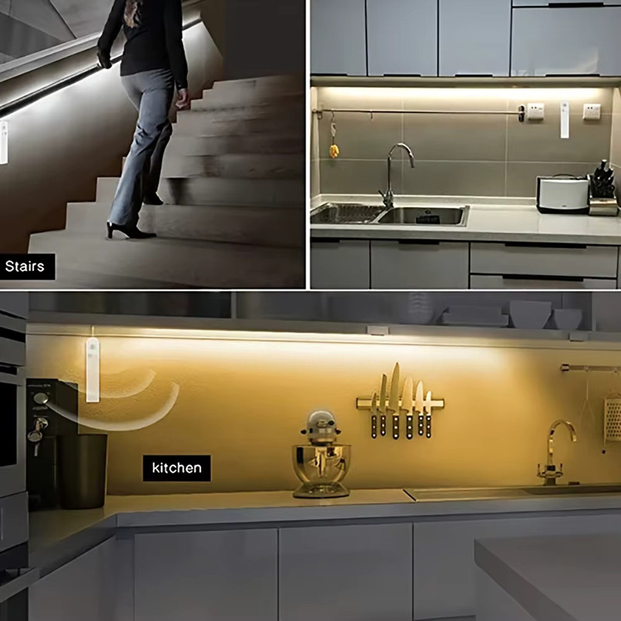 Mikenoon COB LED-Lichtleiste mit Bewegungsmelder, batteriebetrieben, weiß, 240 cm Länge - Bild 5