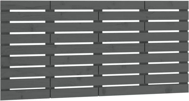 vidaXL Wand-Kopfteil aus Massivholz Kiefer in Grau mit rustikaler Optik, B: 141 cm, H: 63 cm, T: 3 cm - Bild 1