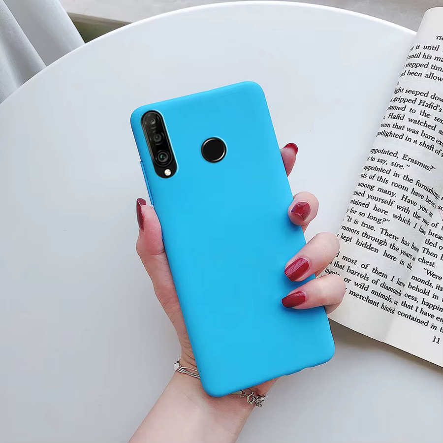 Silikon Schutzhülle für Huawei P30 Lite, P20 Lite, P Smart Plus und weitere Modelle in Blau, Matte weiche Rückseite - Bild 2