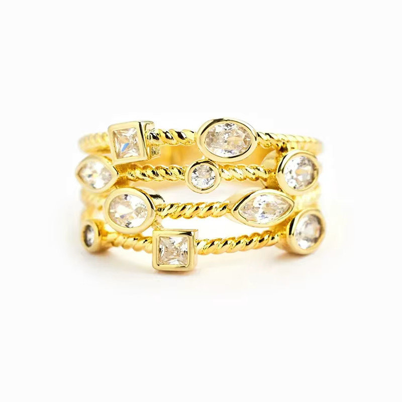 Huitan Ring, goldfarben, Zirkonia, Damen - Bild 3