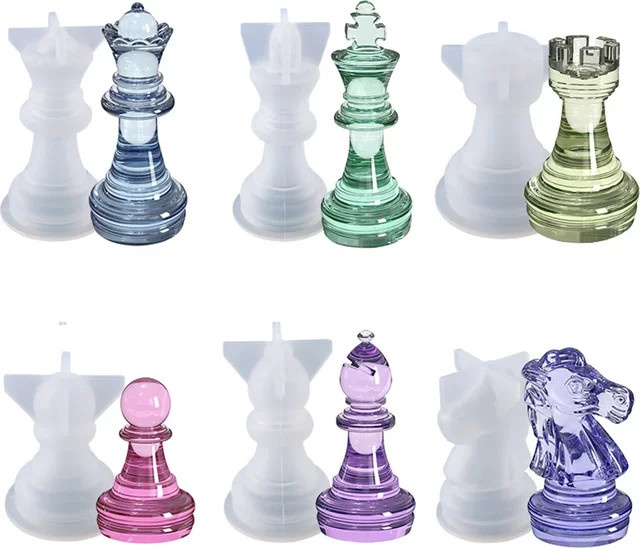 VKTECH Schach Silikonform 3D Kristall Schachfiguren Bunt / Mehrfarbig - Bild 1