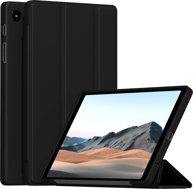 Samsung Galaxy Tab A7 Lite 8,7 Zoll Magnetische Flip Smart Cover Silikon-Tablethülle in Schwarz für Modelle SM-T220, SM-T225 und SM-T227 - Bild 1