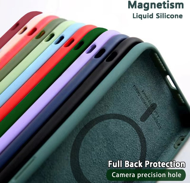 Apple Original MagSafe Silikon Hülle mit Magnet für iPhone 14 Plus 13 12 11 Pro Max Mini in Weiß - Bild 1