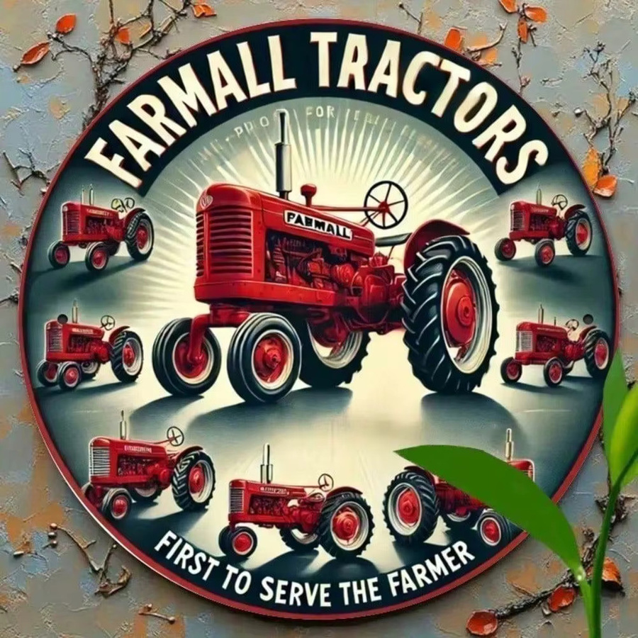 CIFBUY FARMALL Vintage Metall-Blechschild Retro Bauernhof Wandkunst Deko, B/H: 20,32 x 20,32 cm, Mehrfarbig - Bild 2