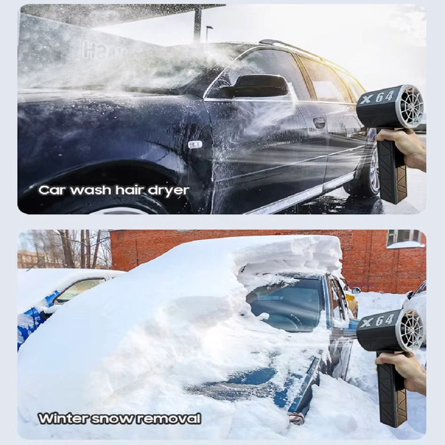 Bromose X64 Violent Blower Handgehaltener Turbo-Jet-Lüfter in Schwarz mit 1400g Schub und bürstenlosem Motor zur Staub-, Laub- und Schneeentfernung - Bild 3