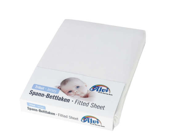 Alvi Spannbettlaken Trikot aus Baumwolle für Babys, Weiß, B/T: 40 x 90 cm - Bild 1